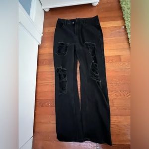 black grunge ripped jeans